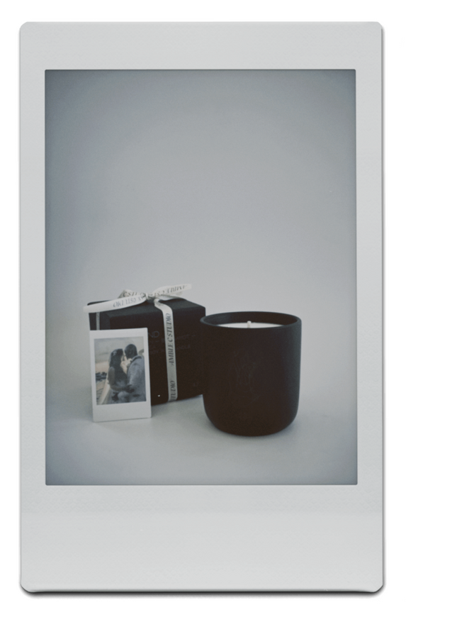 Custom portrait candle and message candle by Amble C Studio