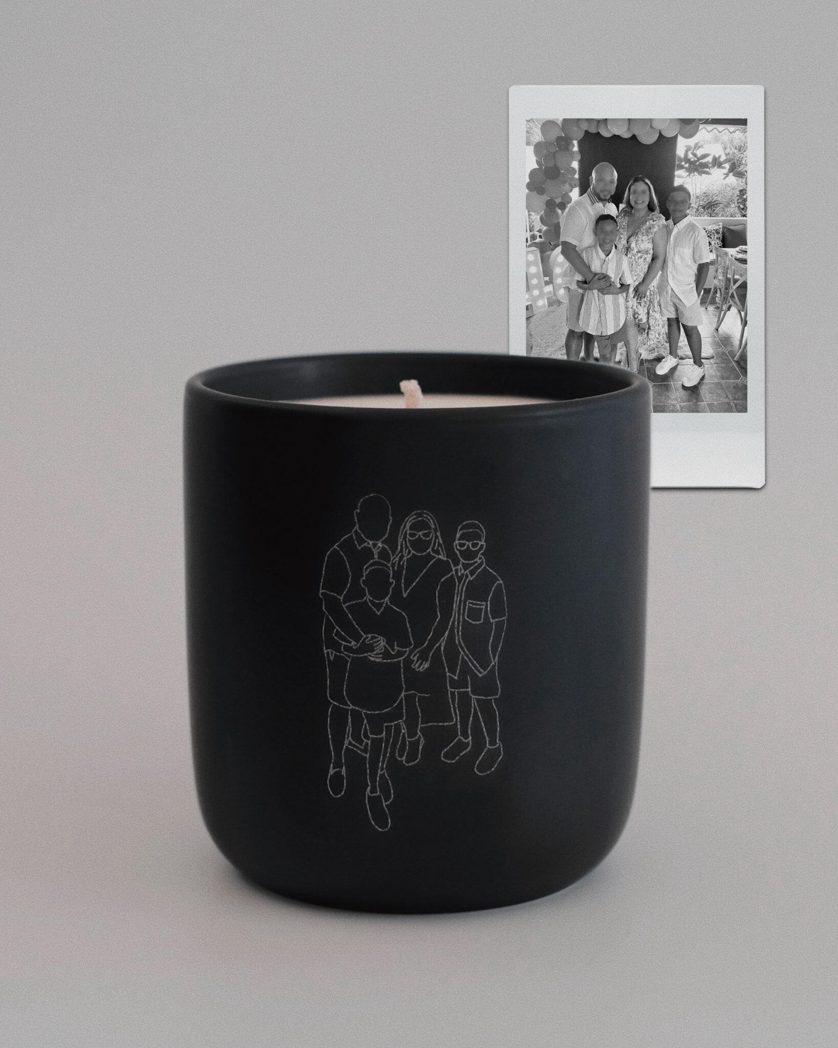 Custom portrait candle by Amble C Studio