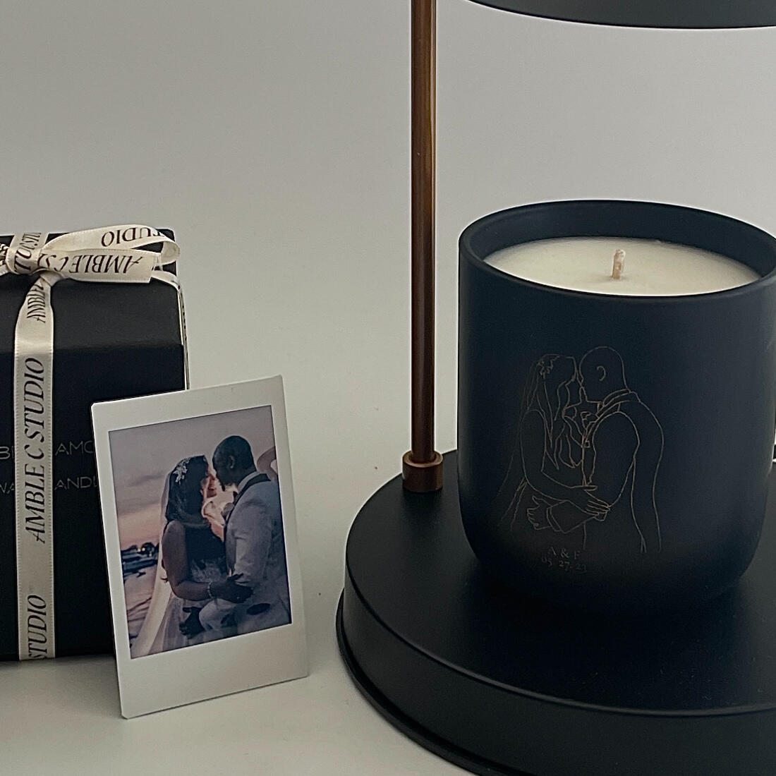 Custom portrait candle by Amble C Studio