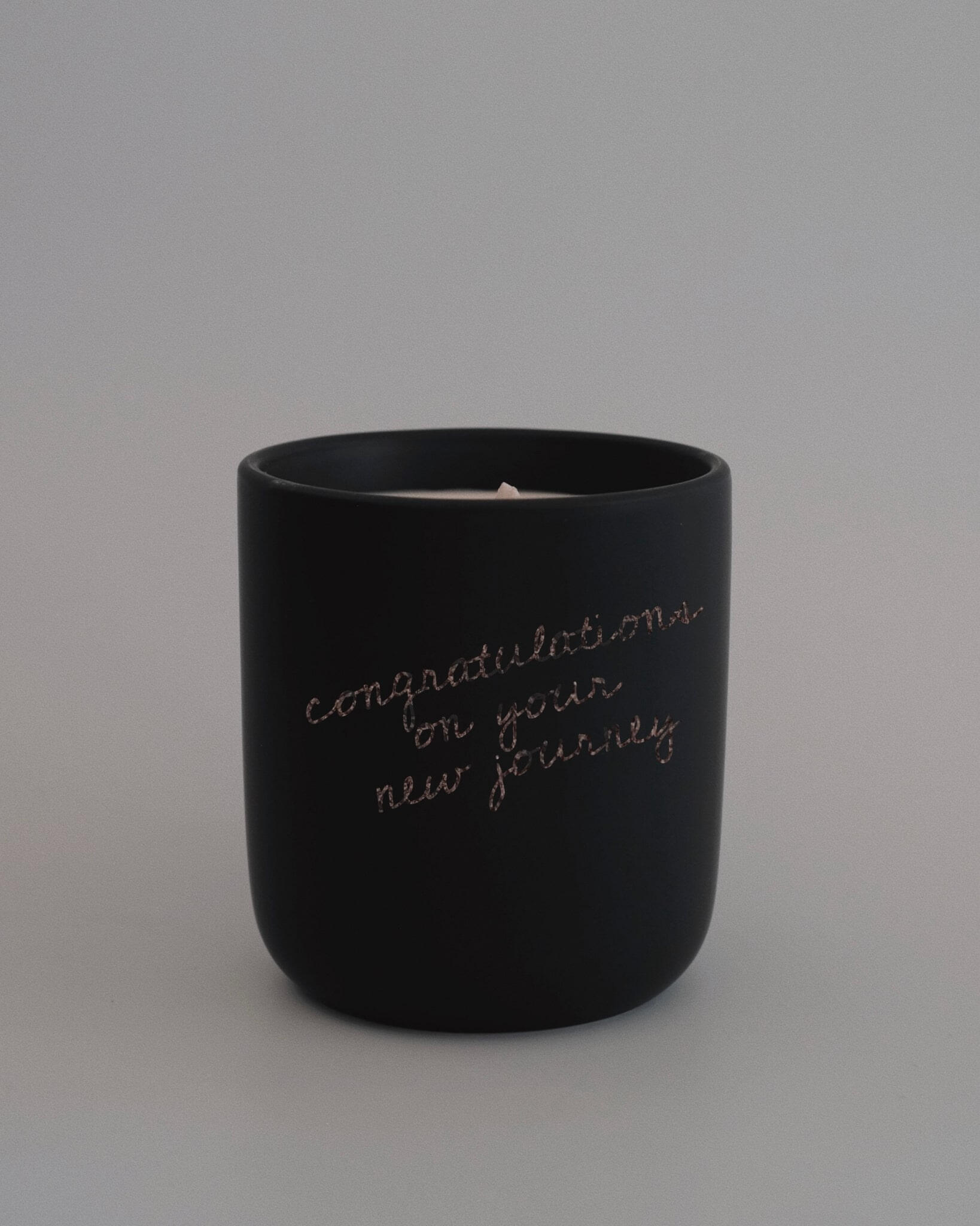 Custom message candle by Amble C Studio