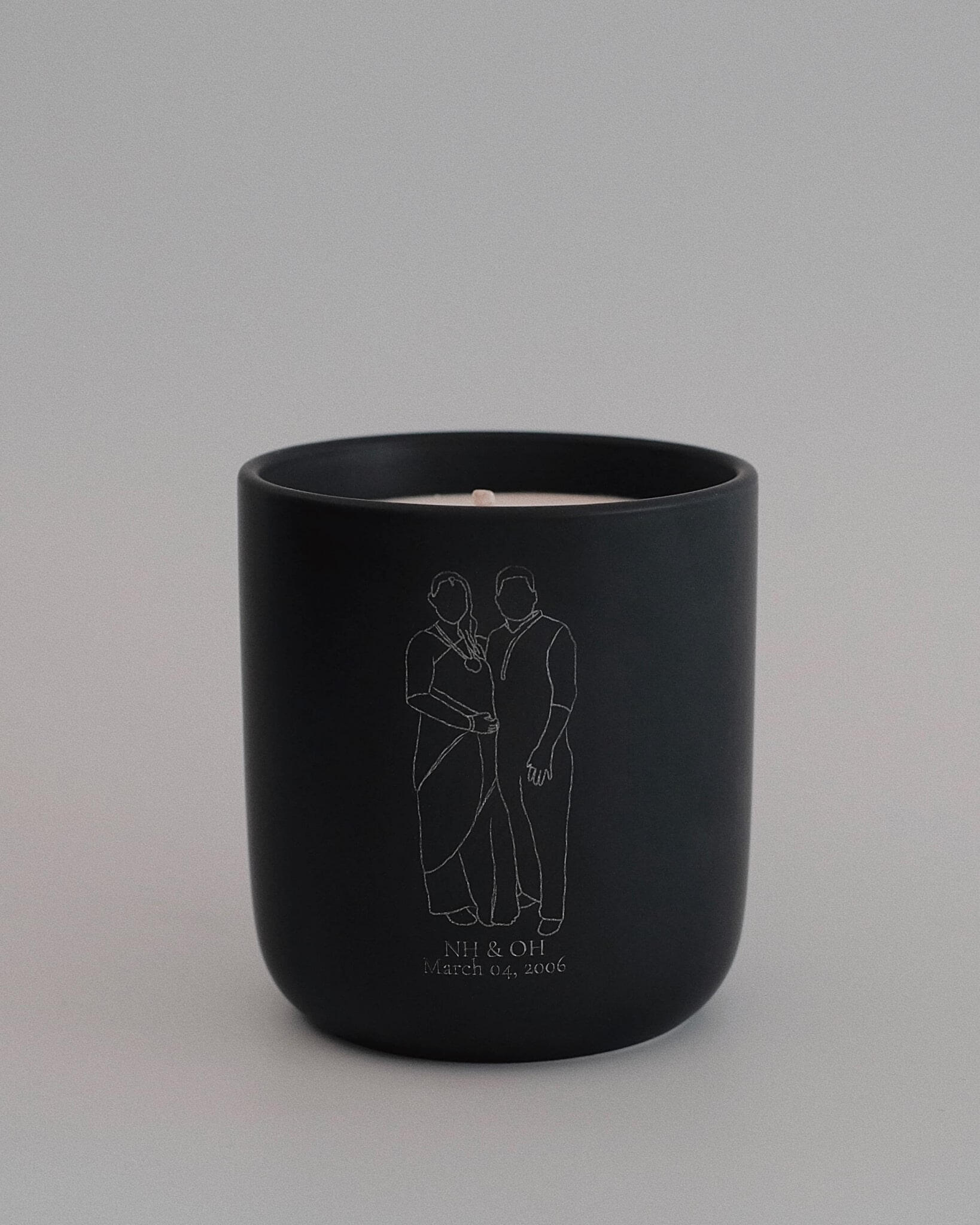 Custom portrait candle by Amble C Studio