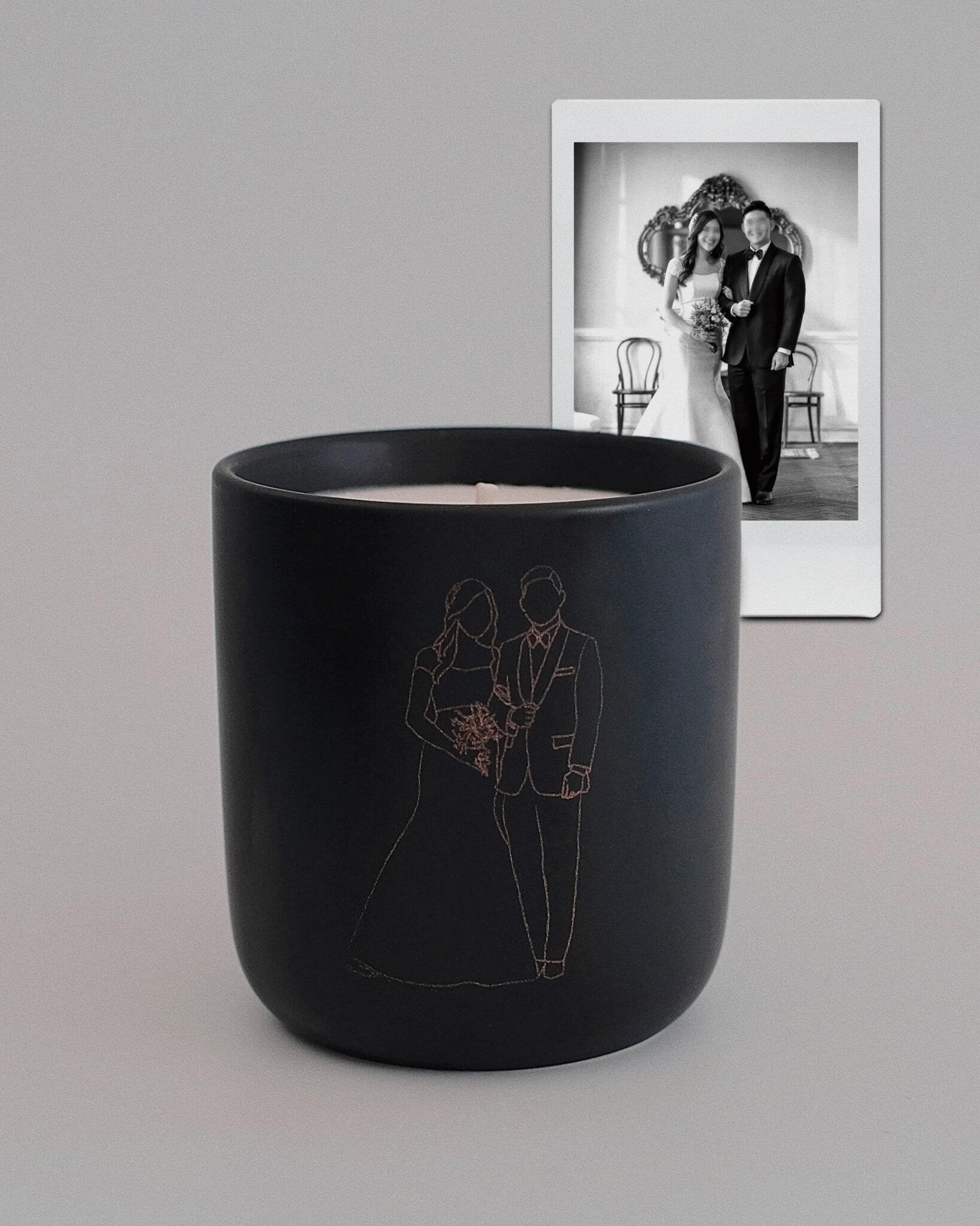 Custom portrait candle by Amble C Studio